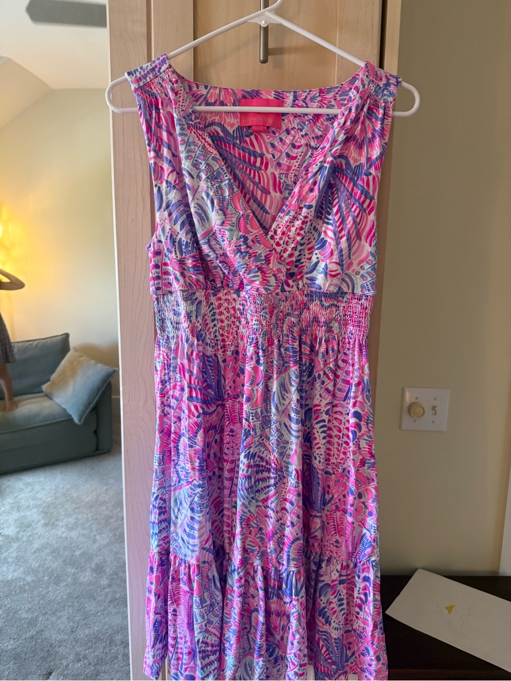 Lilly Pulitzer Pink & Purple Printed Sleeveless Midi Dress
